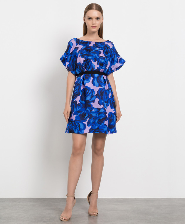 Carolina Herrera Синя сукня міні з шовку в квітковий принт R2211N534RGG зображення 2