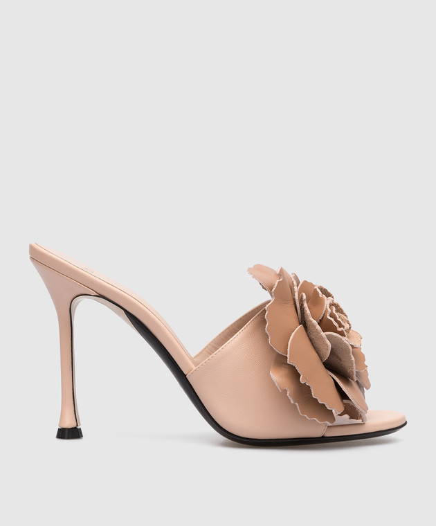 N21 Pink leather sandals with a rose 23ECPXNV15065