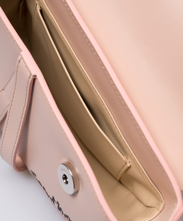 Babe Pay Pls Бежева шкіряна сумка-седл з написом Соні Морознюк BPPMODELLO1paint зображення 3