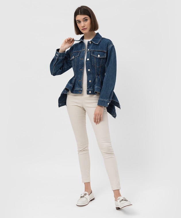 Alexander mcqueen denim hot sale peplum jacket