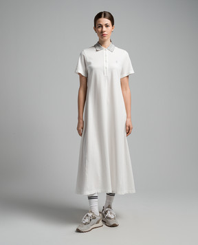 Brunello Cucinelli Белое платье-поло с вышивкой логотипа логотип с люрексом M0T63A5209