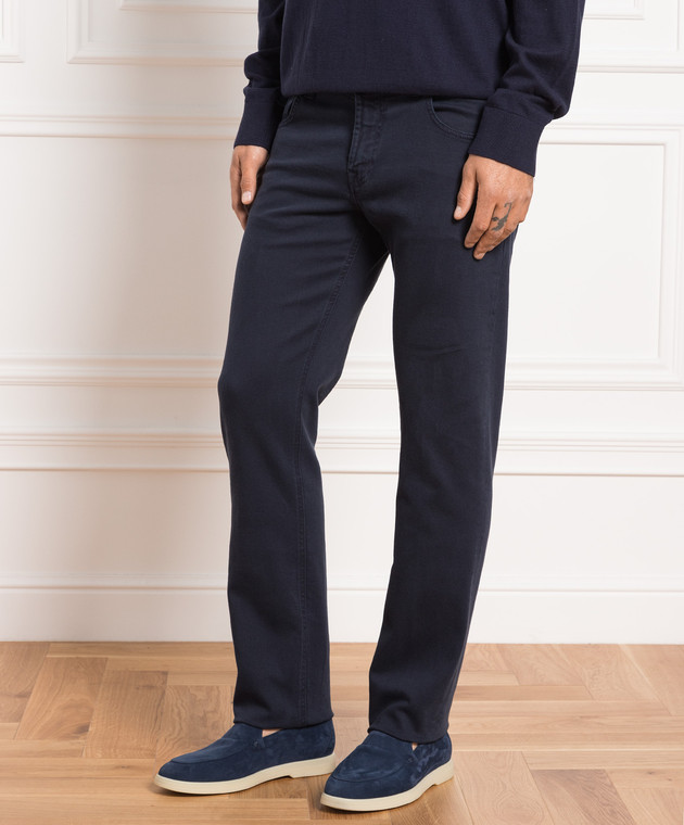 Stefano Ricci Сині джинси з патчем логотипу MFT24S0160KEEPT зображення 3