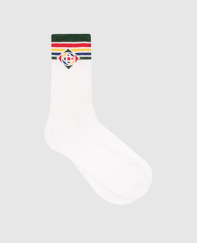 Casablanca Білі шкарпетки з візерунком логотипа AF23ACC01007