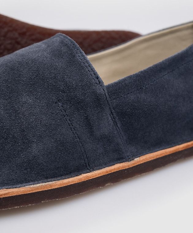 Brunello Cucinelli Сині замшеві сліпони MZUCCLQ805 зображення 5