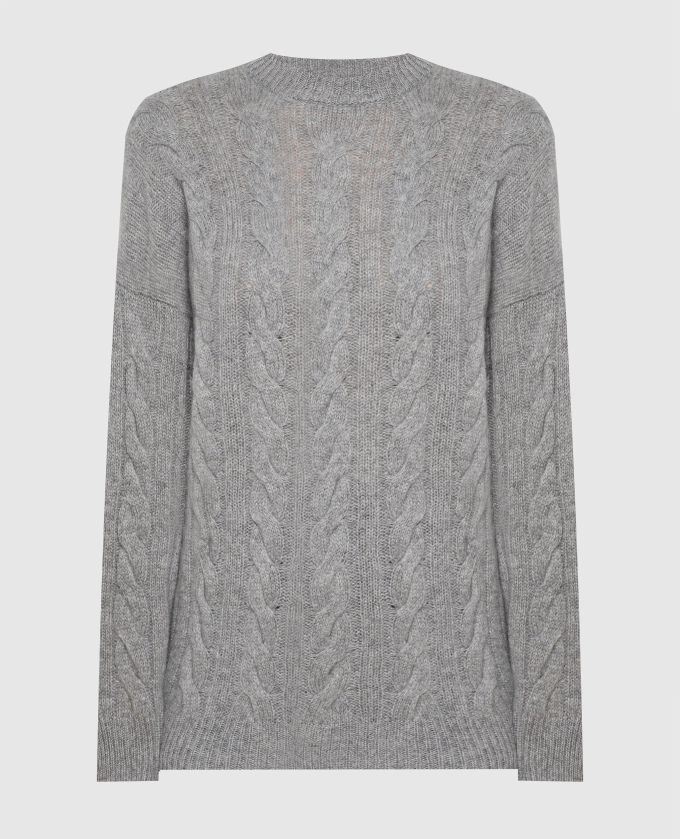 Gray sweater made of wool and cashmere in a textured pattern