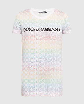 Dolce&Gabbana Біла футболка в принт логотипу F8H32ZG7SBF1