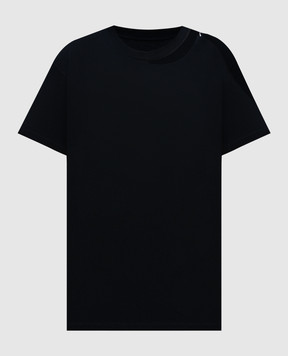 Maison Margiela MM6 Чорна футболка з вирізами S52GC0305S24312