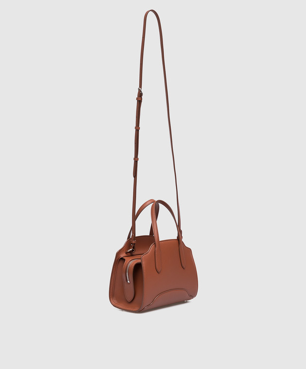 Loro Piana - Коричневая кожаная сумка мини Sesia Micro FAM5708