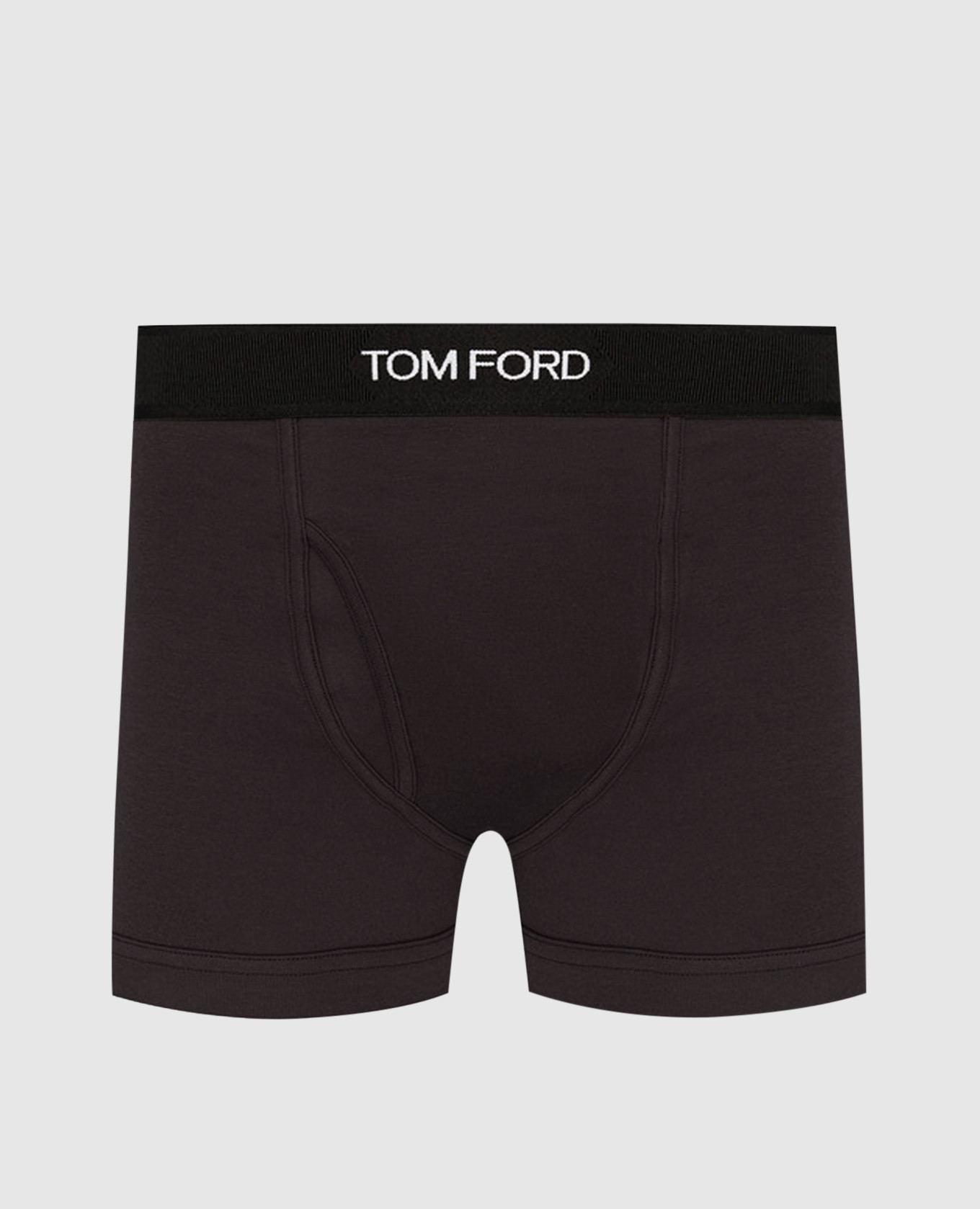 Brown boxer briefs with contrasting logo