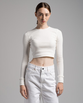 WARDROBE.NYC Белый укороченный лонгслив W1043R09