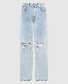 SLVRLAKE Blue jeans with slits London PF21LNDJ707STMWN