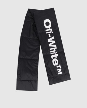 Off-White Чорний стьобаний шарф Bounce maxi ski з контрастним логотипом OMMA030F22KNI001