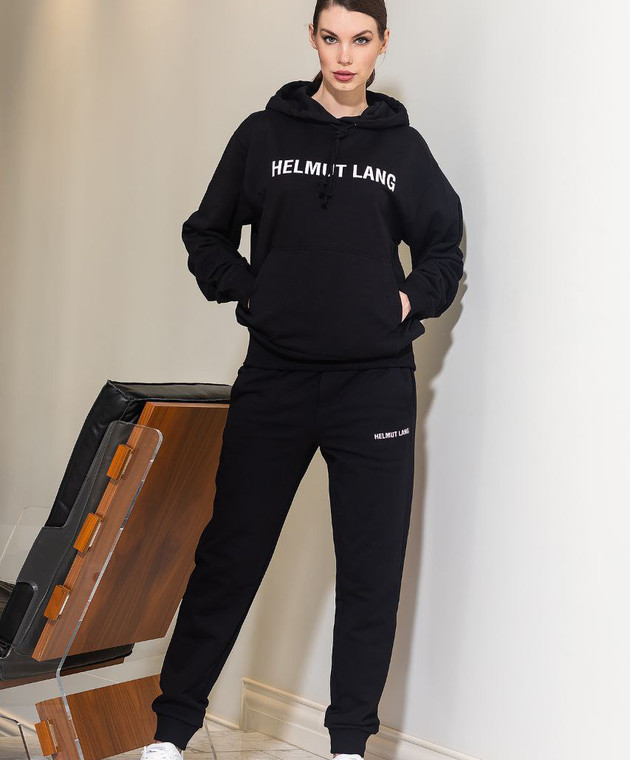 Helmut Lang Black joggers with logo print L09HM217w image 6