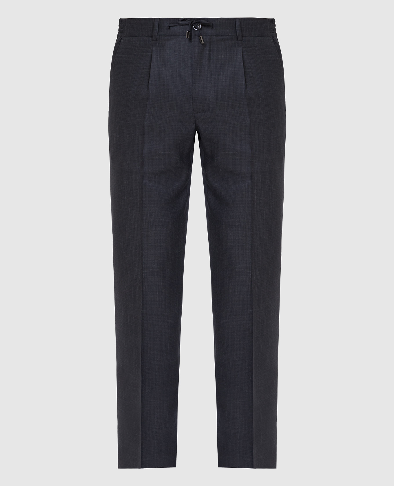 Charcoal patterned wool and silk slacks