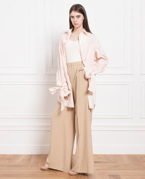 Max Mara Sportmax Розовое платье-сорочка Attica в полоску ATTICA