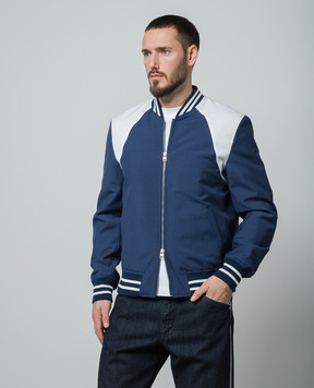 Alexander McQueen Синий бомбер с шерстью 766448QUAAE