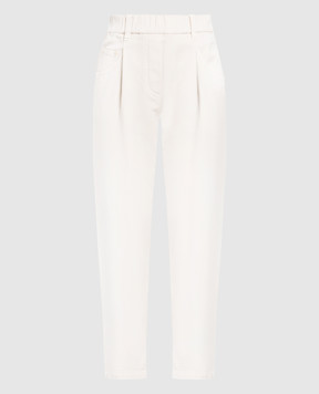 Brunello Cucinelli Світло-бежеві штани з еколатунню MP052P5743