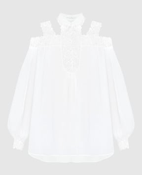 Ermanno Scervino Біла блуза з мереживом D442K330JBN