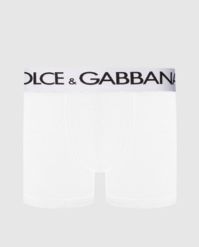 Dolce&Gabbana Белые трусы-боксеры с узором логотипа M4B97JONN97