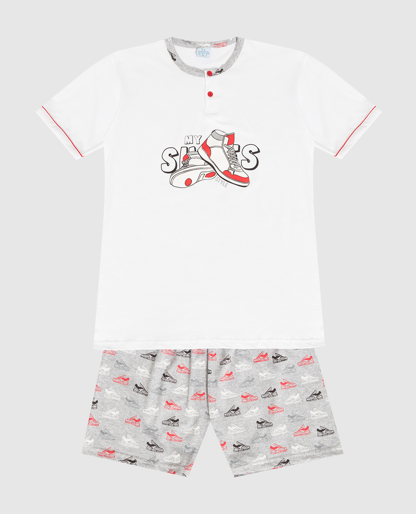 

Детская пижама Gary с принтом, Серый, Пижамы