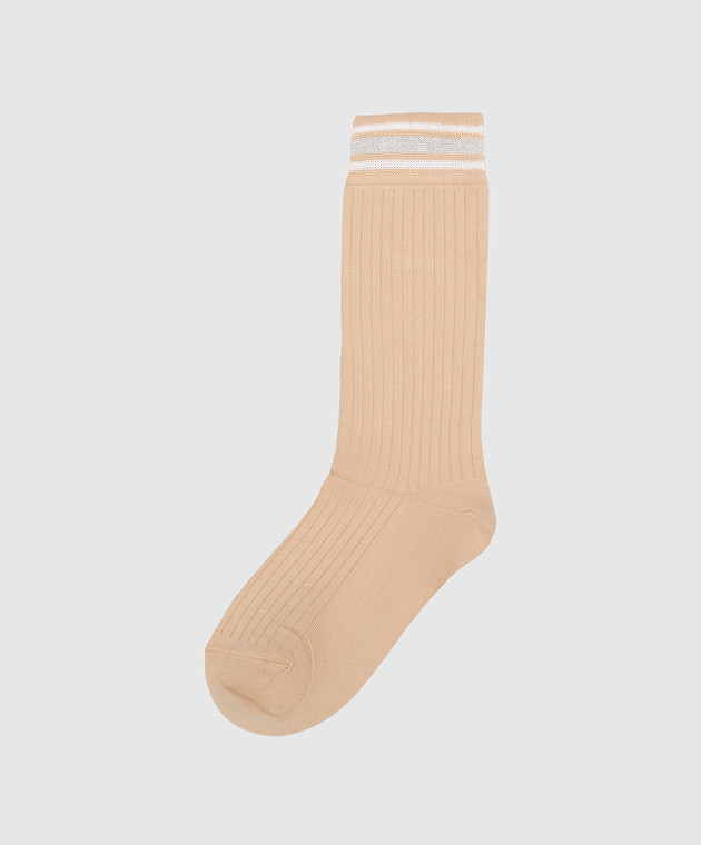 Brunello Cucinelli Beige socks with lurex MCS990069 image 2