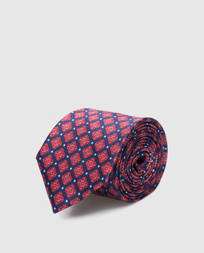 Stefano Ricci Дитячий шовковий набір з краватки та хустки-паші у візерунок YDH27031