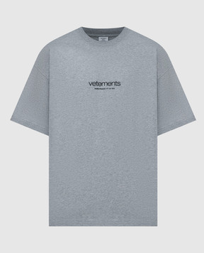 Vetements Сіра футболка з фактурним логотипом UE64TR150Gm