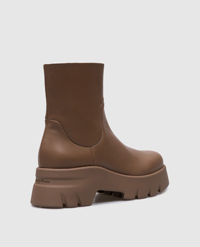 Gianvito Rossi Коричневі шкіряні черевики Montey з логотипом G7329720GOM