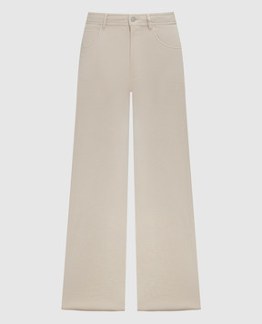Maison Margiela MM6 Бежевые брюки с вышивкой логотипа S62LB0152S25596