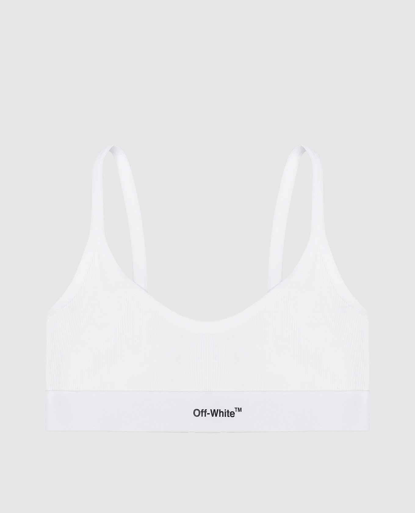 White top with contrasting logo