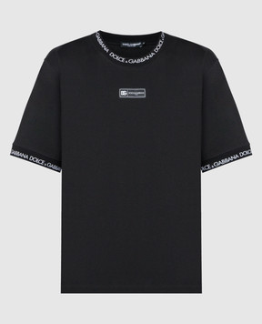 Dolce&Gabbana Чорна футболка з логотипом G8RK1THU7MA