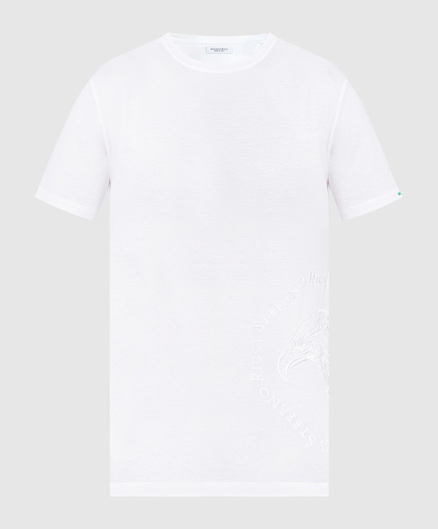 Stefano Ricci Біла футболка з вишивкою логотипу MNH3102210803