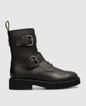 Doucal's Чорні шкіряні черевики з ланцюжком моніль DD8662PHILUF201