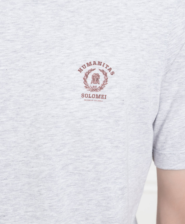 Brunello Cucinelli Gray melange t-shirt with logo print M0T618442 image 5