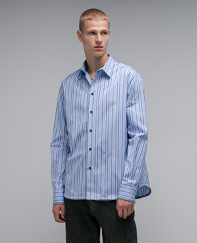 Off-White Блакитна сорочка у смужку OMGE024F23FAB004