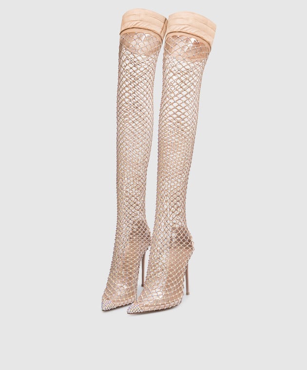 Le Silla Gilda beige ankle boots with crystals 2110R100R8PPCAY image 3