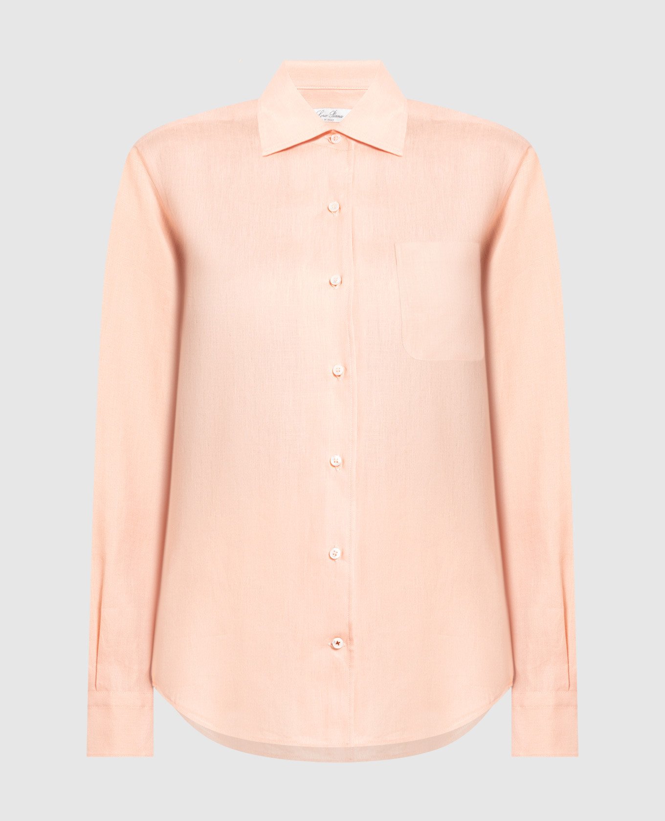 Розовая рубашка из льна