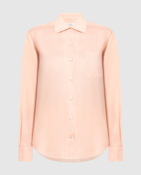 Loro Piana Розовая рубашка из льна FAM9893