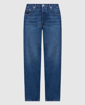 Off-White Синие джинсы с эффектом потертости OMYA175F23DEN002