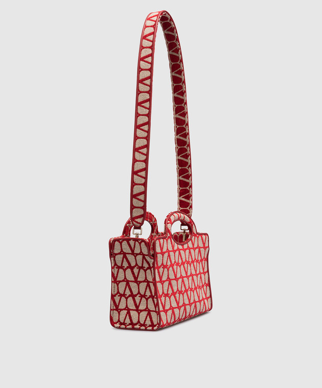 La Troisieme Toile Iconographe Shopping Bag for Woman in Beige/red