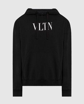 Valentino Чорне худі з принтом логотипу VLTN VV3MF14F3TV