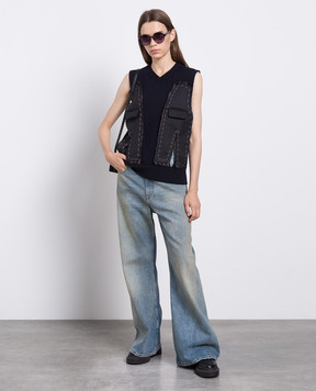 Maison Margiela Синий жилет из шерсти S67FB0031S18280