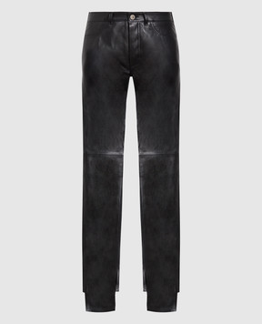 The Attico Черные кожаные брюки с асимметрией 227WCP94L056