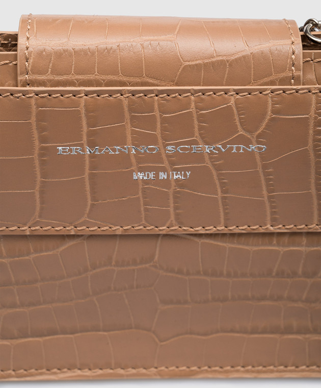 Ermanno Scervino Beige leather belt bag with embossing under the skin of a reptile D423T705LBH image 6