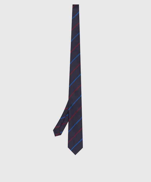Stefano Ricci Дитяча темно-синя краватка з шовку в смужку YCH30104 зображення 2