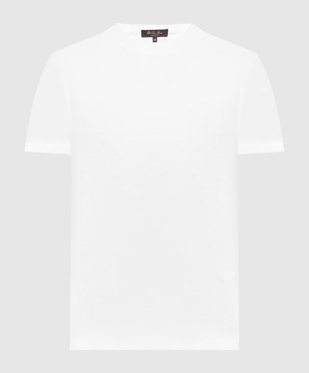 Loro Piana Біла футболка з вишивкою логотипу FAI5069