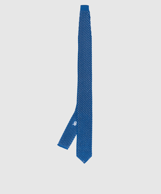Stefano Ricci Дитяча синя краватка з шовку YCRM3600SETA зображення 2