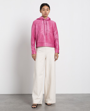 Valentino Розовое худи с люрексом XB3MF16D71S