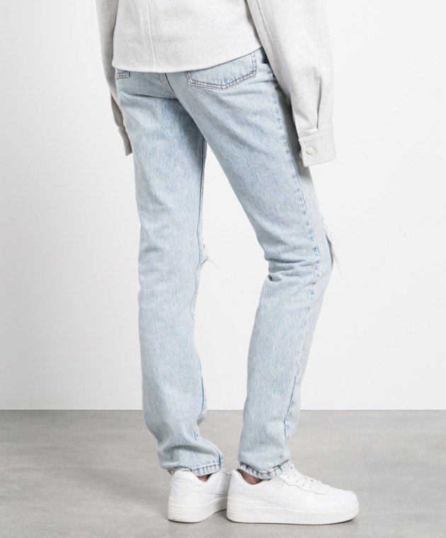 Alexander Wang Light blue ripped straight jeans 1WC3214368 image 4