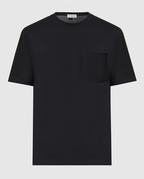 Agnona Чорна футболка з кишенею TT07U2YY2055